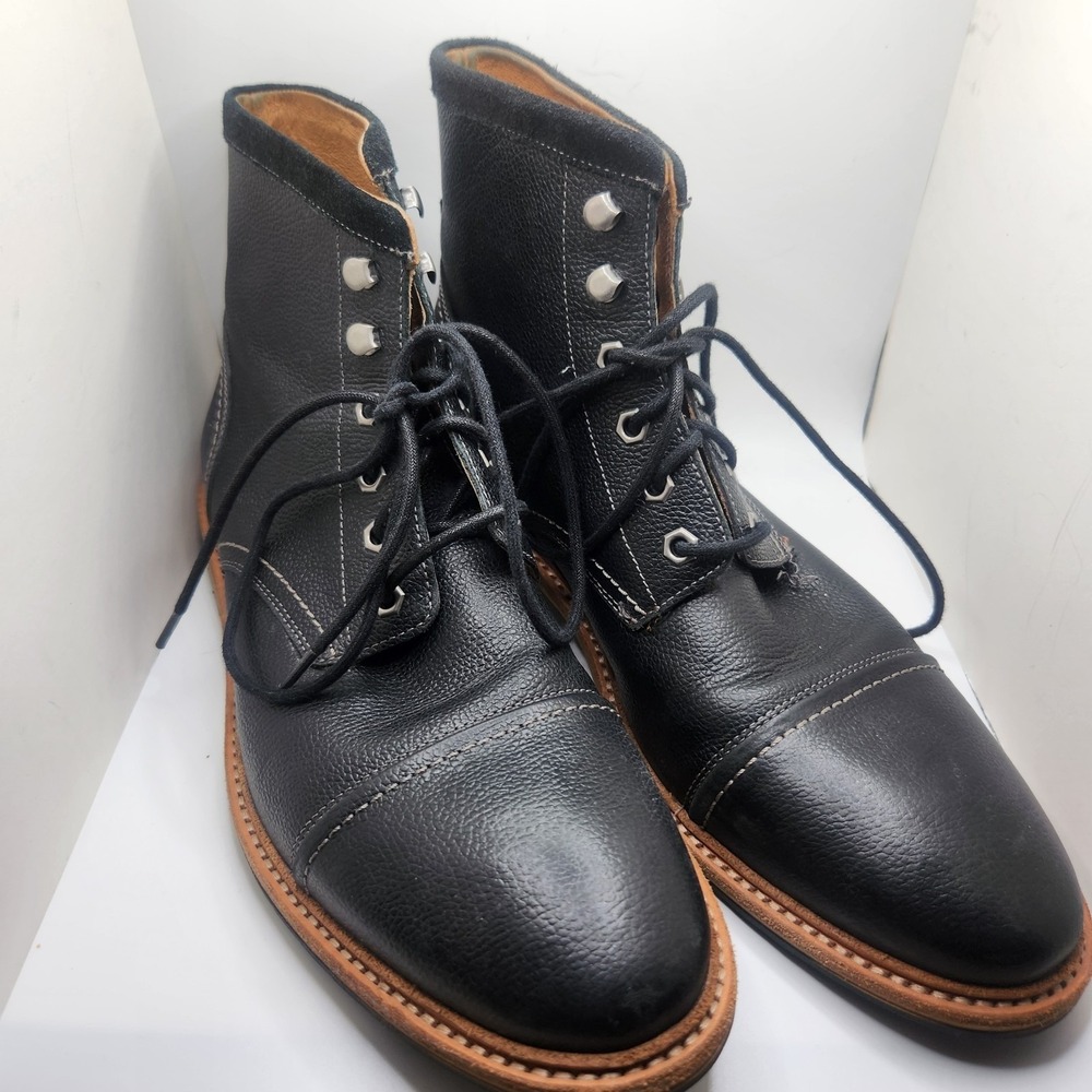 Florsheim Limited Whitmore Black Pebbled Leather Lug Sole Boots Mens 11D Grunge